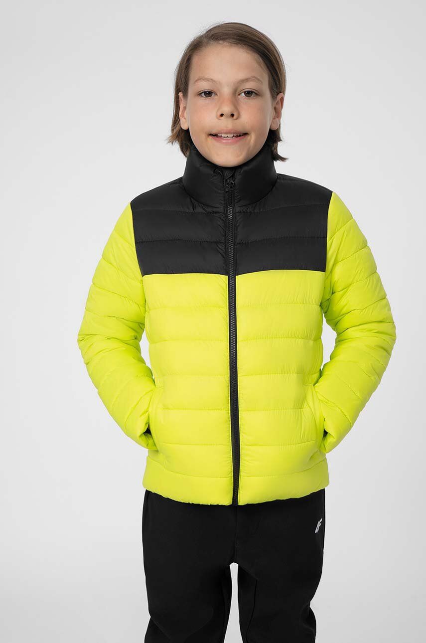 Dětská bunda 4F zelená barva - zelená -  Hlavní materiál: 100 % Polyamid Podšívka: 100 % P