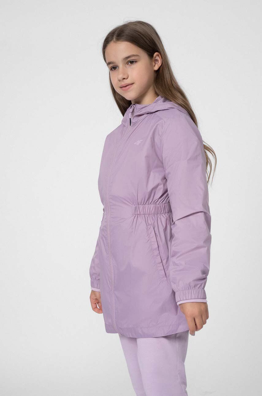 Παιδικό μπουφάν 4F χρώμα: μοβ