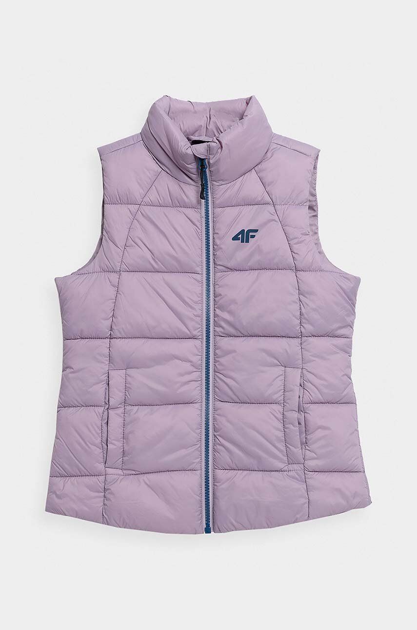 Dětská vesta 4F fialová barva - fialová -  Hlavní materiál: 100 % Polyamid Podšívka: 100 %