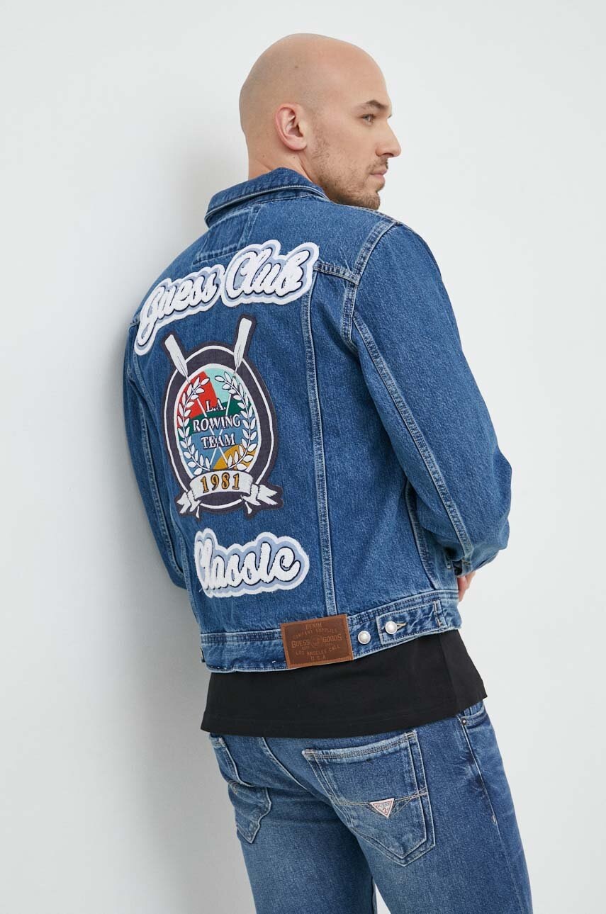 

Дънково яке Guess в синьо с преходна изолация, Син