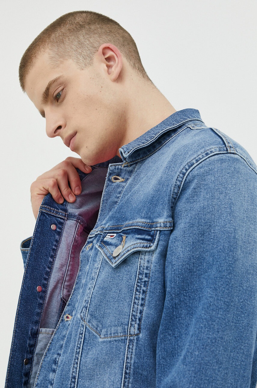 

Дънково яке Tommy Jeans в синьо с преходна изолация, Син