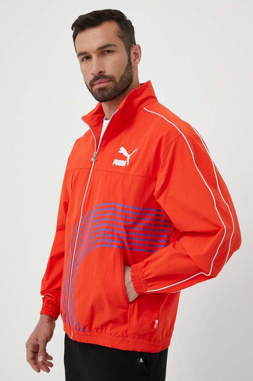 Puma geaca barbati, culoarea portocaliu, de tranzitie Puma geaca barbati, culoarea portocaliu, de tranzitie