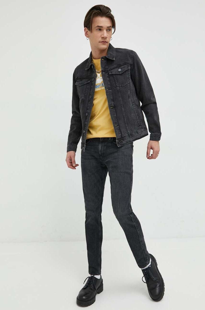 

Джинсовая куртка Jack & Jones JJIJEAN мужская цвет чёрный переходная 12223613