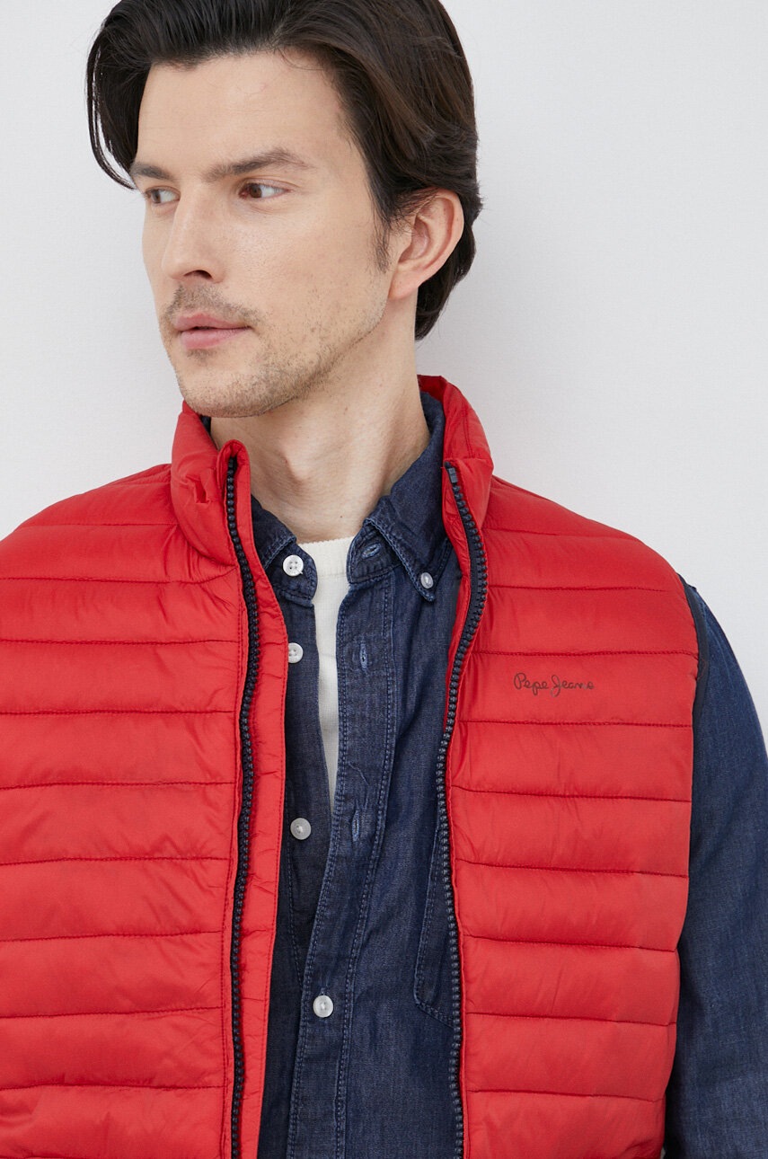 

Безрукавка Pepe Jeans Connel Gillet мужская цвет красный переходная