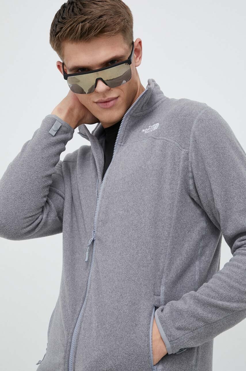 

Спортен суичър The North Face 100 Glacier в сиво с изчистен дизайн, Сив