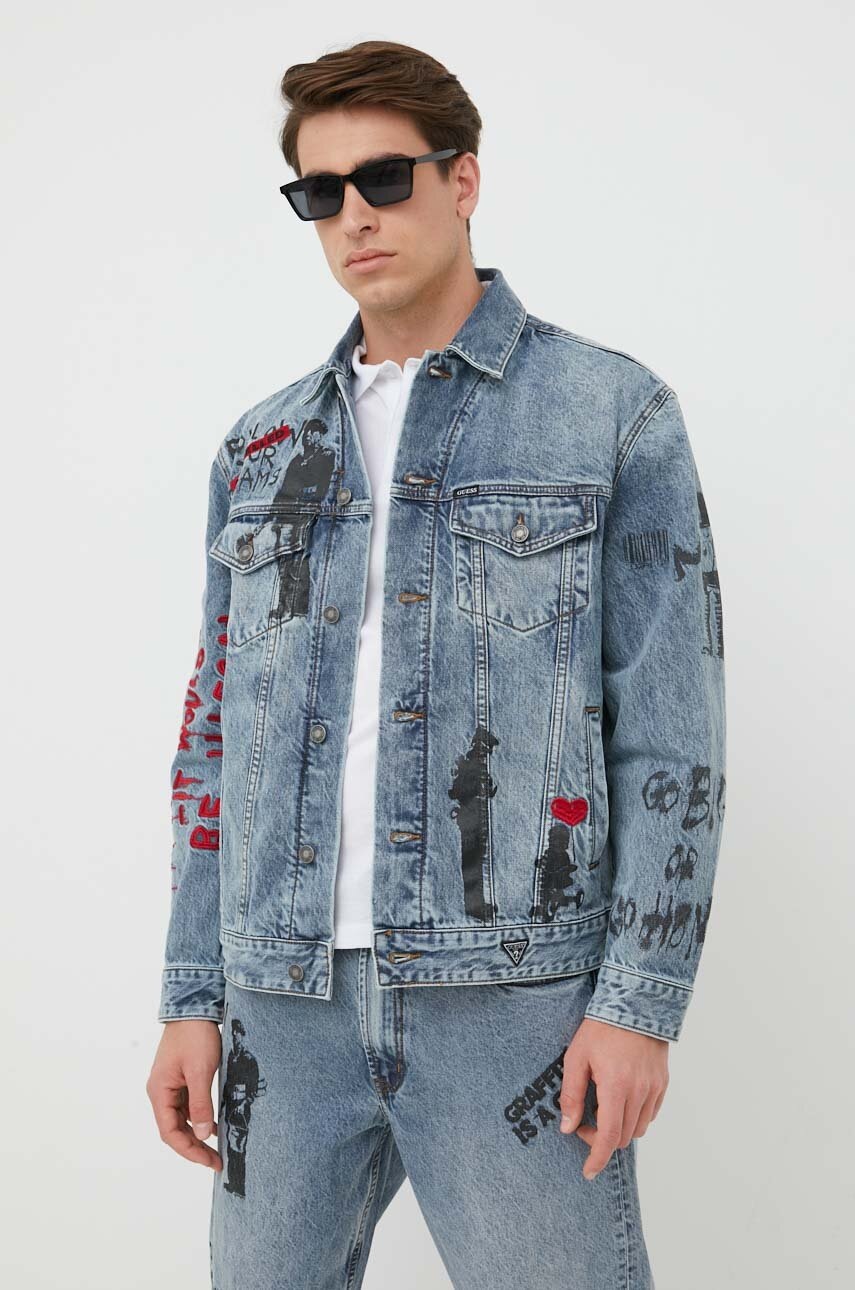 

Джинсовая куртка Guess x Banksy мужская переходная oversize