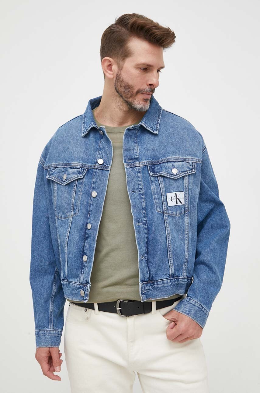 

Дънково яке Calvin Klein Jeans в синьо с преходна изолация с уголемена кройка, Син