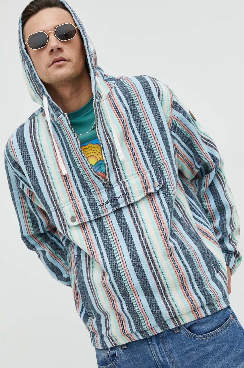 

Хлопковая кофта Quiksilver мужская с капюшоном узор