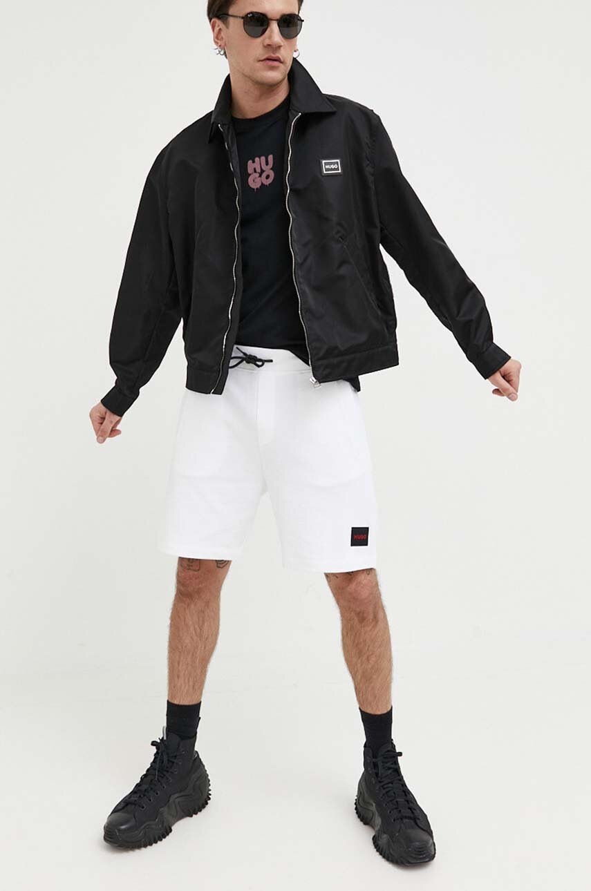

Куртка HUGO чоловіча колір чорний перехідна oversize