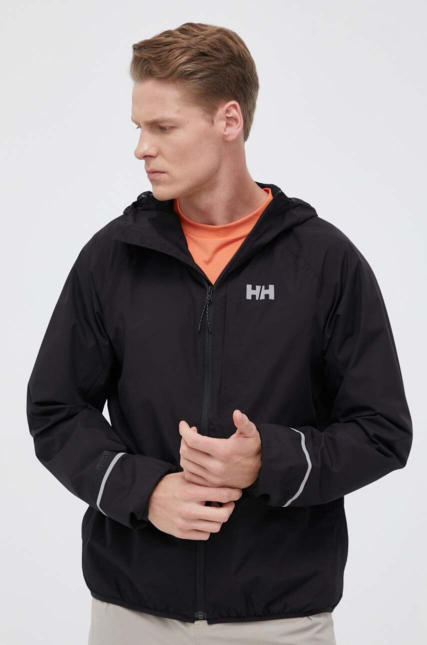 Levně Nepromokavá bunda Helly Hansen Fast Helly Tech pánská, černá barva