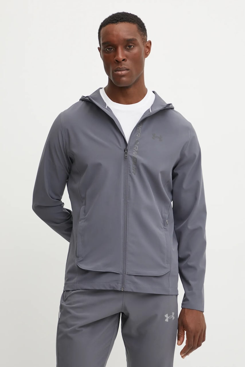 Under Armour jachetă de alergare OutRun The Storm culoarea gri Under Armour jachetă de alergare OutRun The Storm culoarea gri