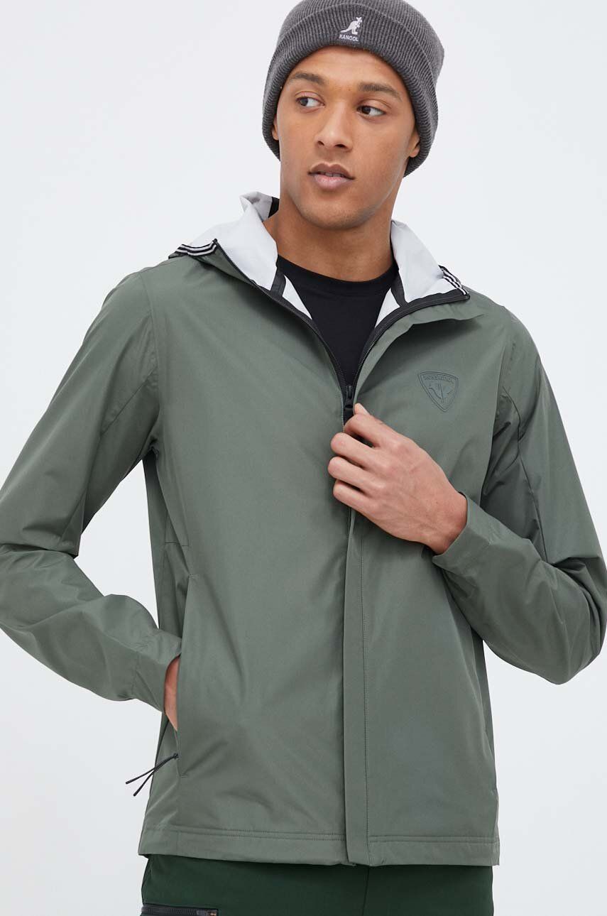 Nepromokavá bunda Rossignol pánská, zelená barva - zelená -  100 % Polyester