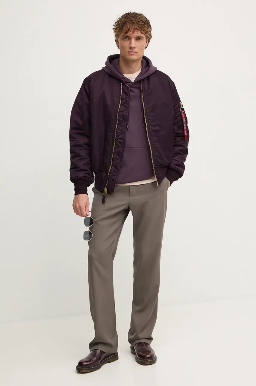 Alpha Industries bomber dzseki férfi, lila, téli termék 2. képe