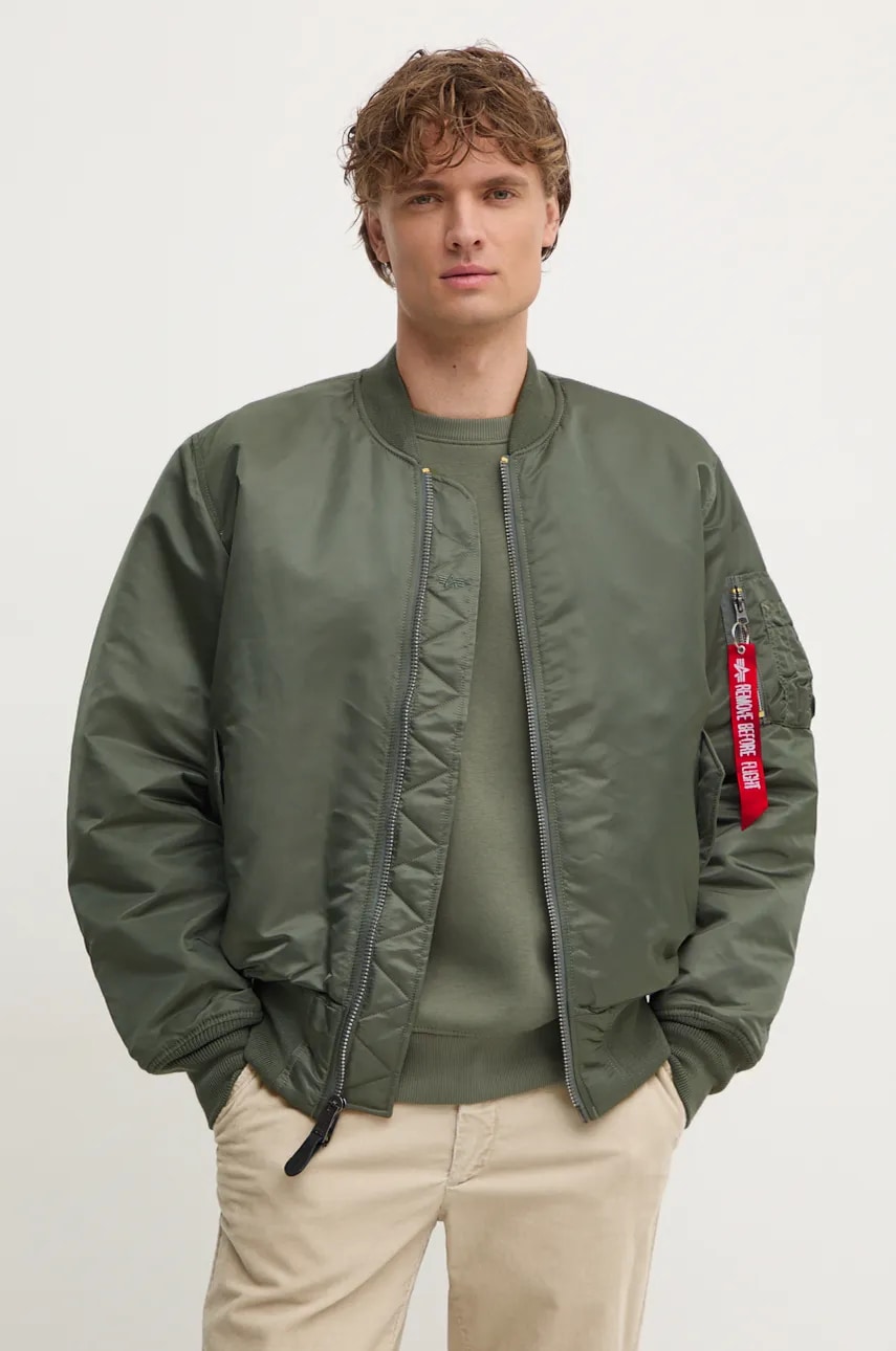 Alpha Industries geaca bomber barbati, culoarea verde, de iarna Alpha Industries geaca bomber barbati, culoarea verde, de iarna