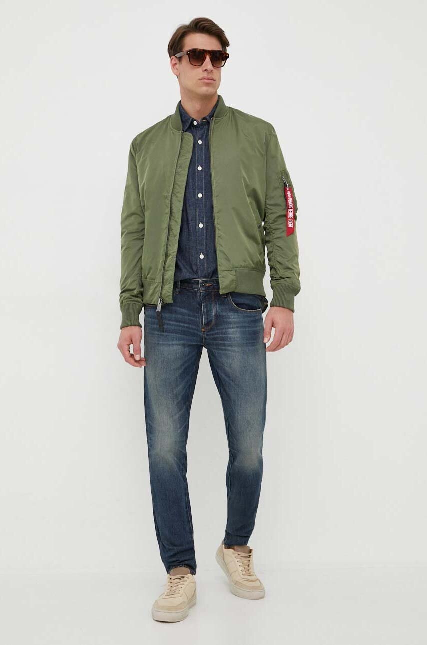 Μπουφάν bomber Alpha Industries ανδρικά, χρώμα: πράσινο F30 φωτογραφία