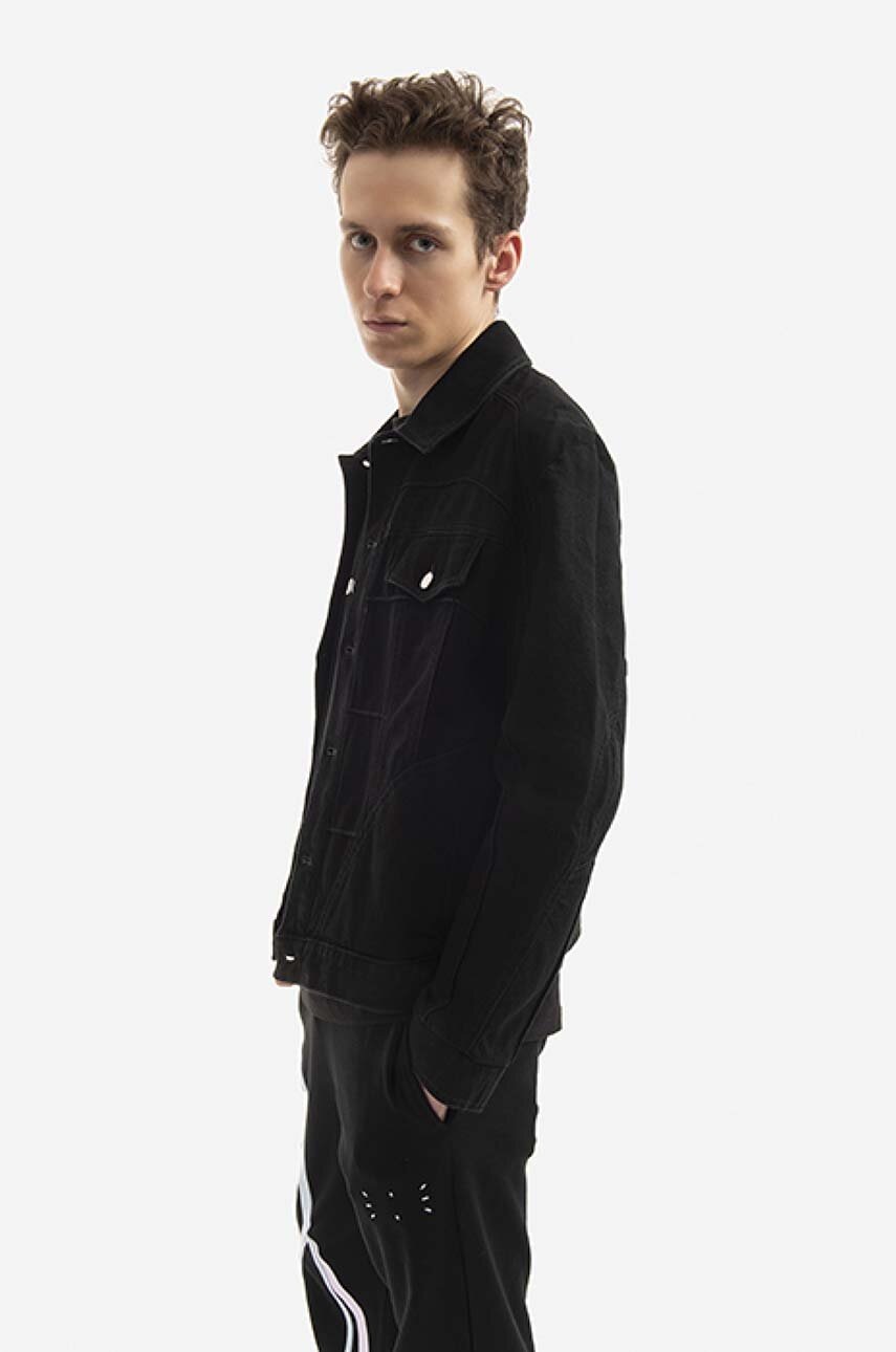 Джинсова куртка MCQ Muscle чоловіча колір чорний перехідна 677920RRR211000-BLACK 