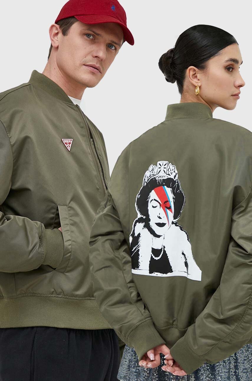 

Яке бомбър Guess kapsuła Banksy в зелено с преходна изолация, Зелен