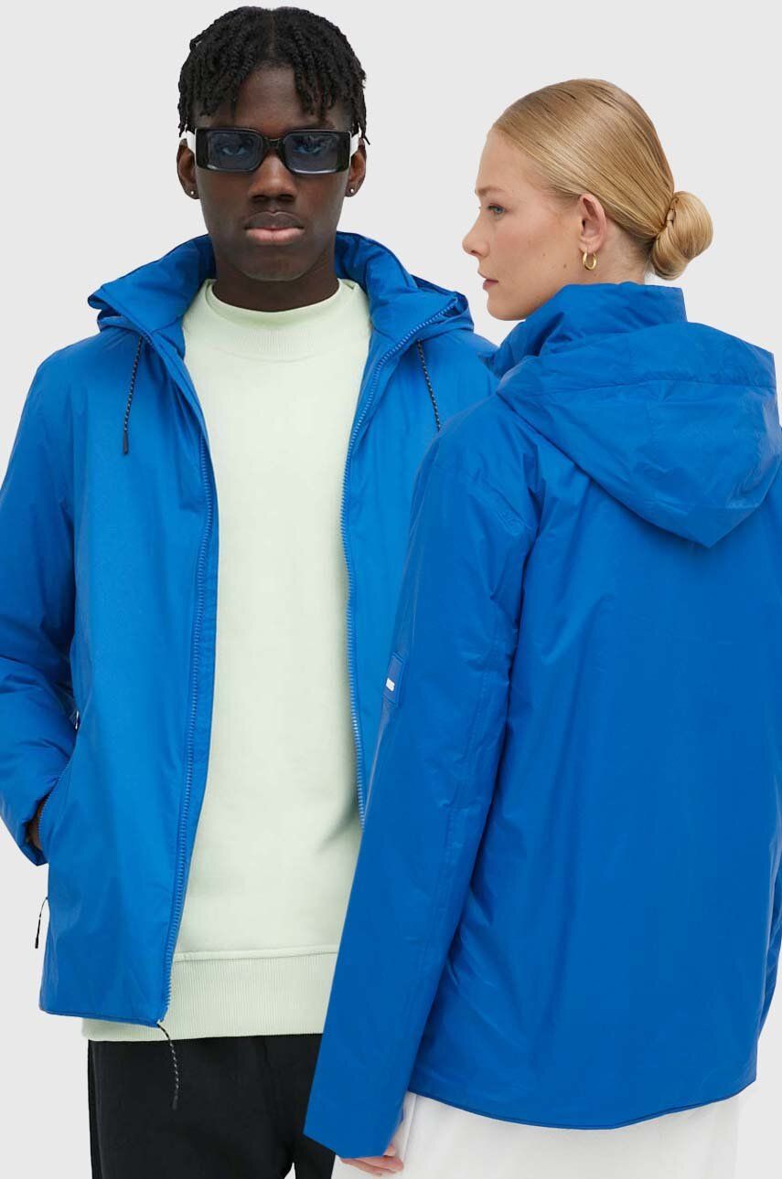 Nepromokavá bunda Rains 15400 Fuse Jacket přechodná - modrá -  Hlavní materiál: 100 % Nylon