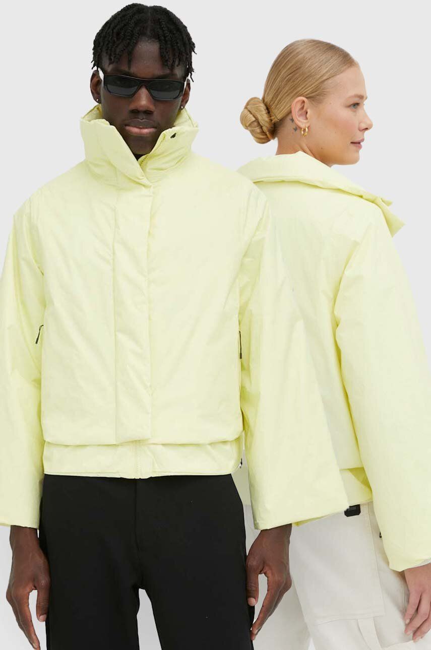 Nepromokavá bunda Rains 15440 Fuse W Jacket žlutá barva, přechodná - žlutá -  Hlavní materiál: 