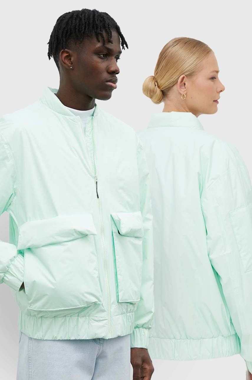 Rains Geaca De Ploaie 15530 Fuse Bomber Jacket Culoarea Verde, De Tranzitie, Oversize