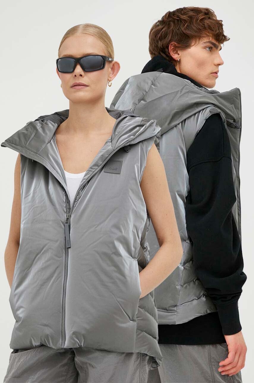 Rains vesta 15710 loop vest culoarea argintiu, de iarna
