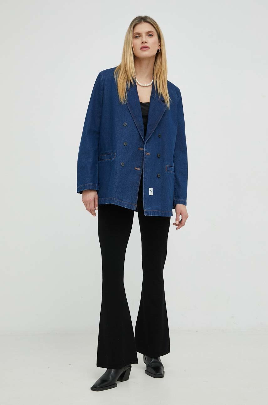 

Джинсовый пиджак Wrangler цвет синий oversize однотонная