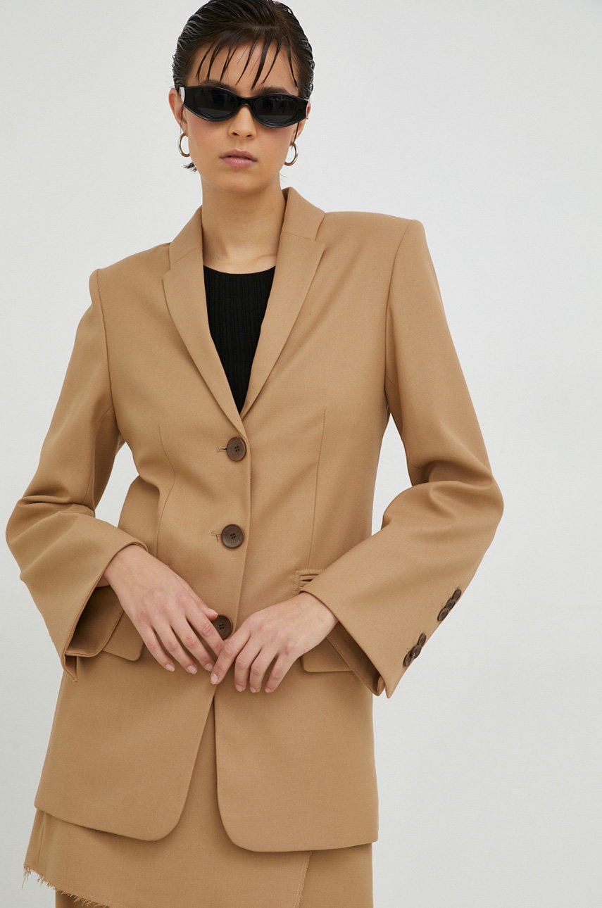 Sako By Malene Birger béžová barva - béžová -  Hlavní materiál: 69 % Recyklovaný polyester