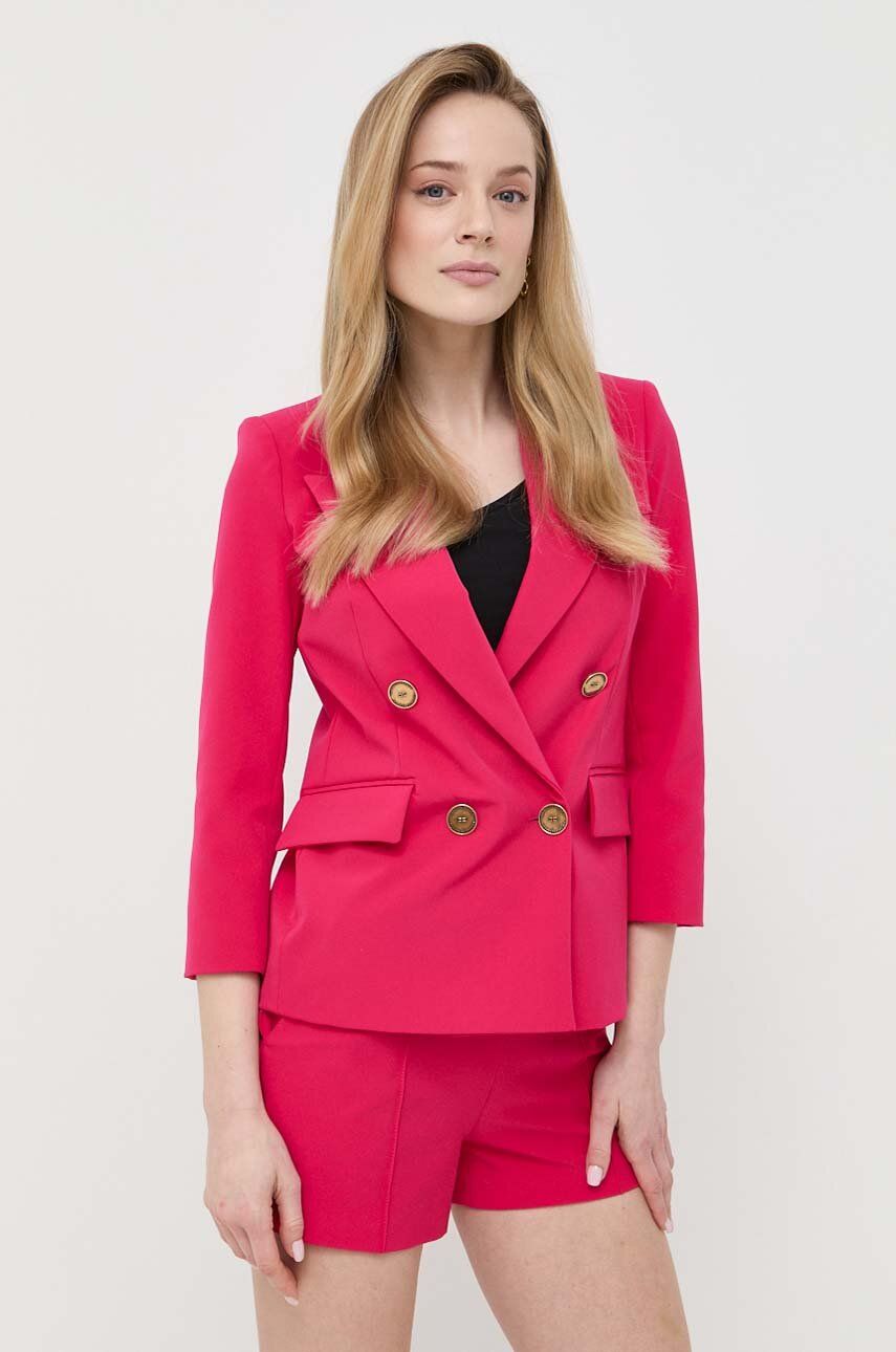 Sako Elisabetta Franchi růžová barva - růžová -  Hlavní materiál: 84 % Polyamid