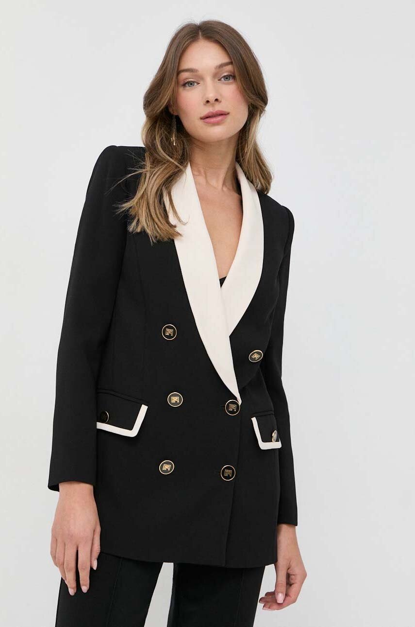 

Пиджак Elisabetta Franchi цвет чёрный двубортный узор