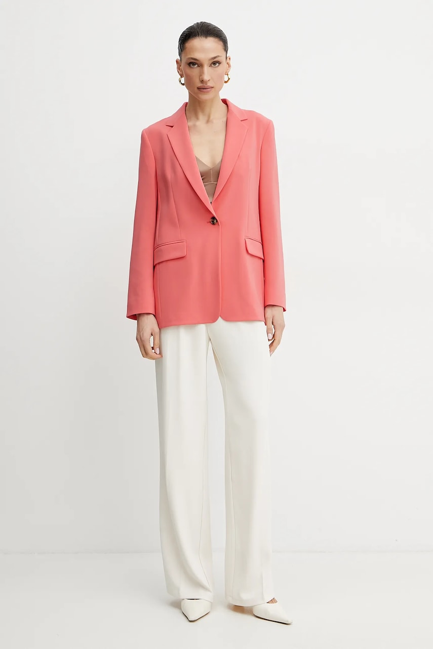 Пиджак BOSS цвет розовый однобортный однотонная Пиджак BOSS цвет розовый однобортный однотонная
