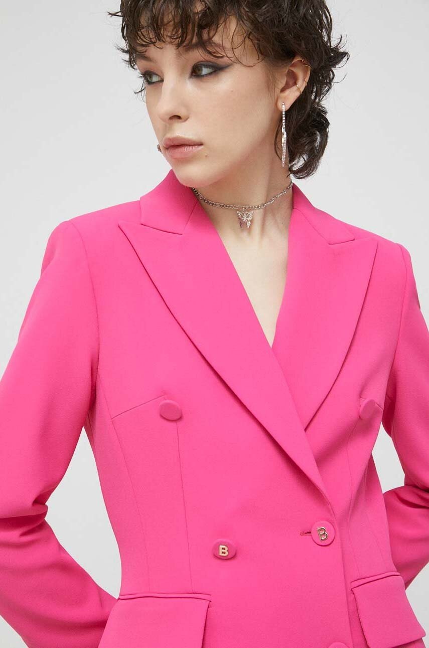 

Сако Blugirl Blumarine в розово с двуредно закопчаване с изчистен дизайн, Розов