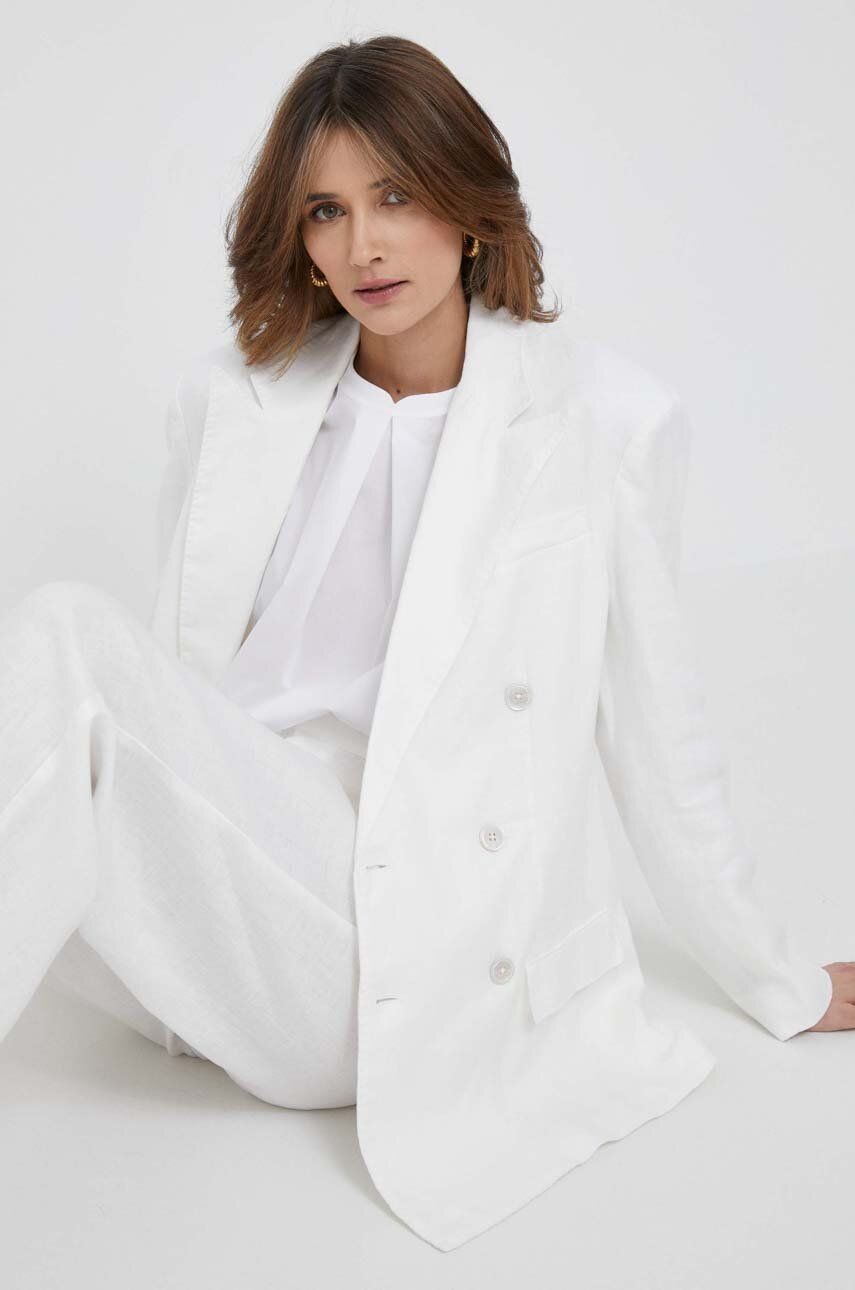 Levně Plátěná bunda Polo Ralph Lauren bílá barva, hladká