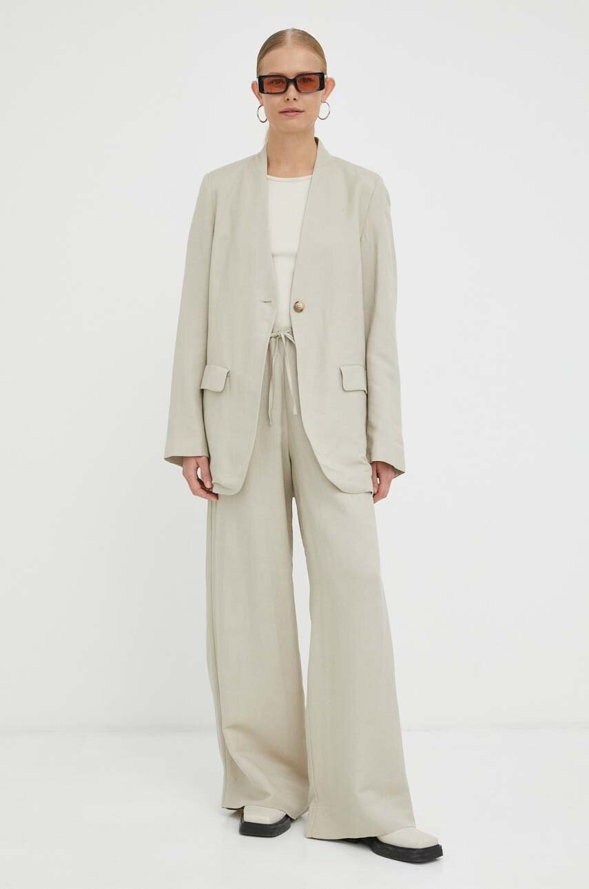 Λινό πανωφόρι Lovechild χρώμα: μπεζ φωτογραφία