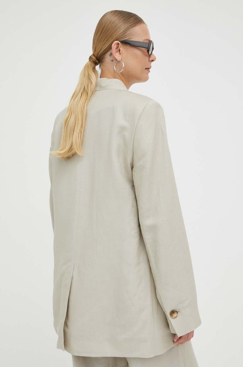 Λινό πανωφόρι Lovechild χρώμα: μπεζ φωτογραφία