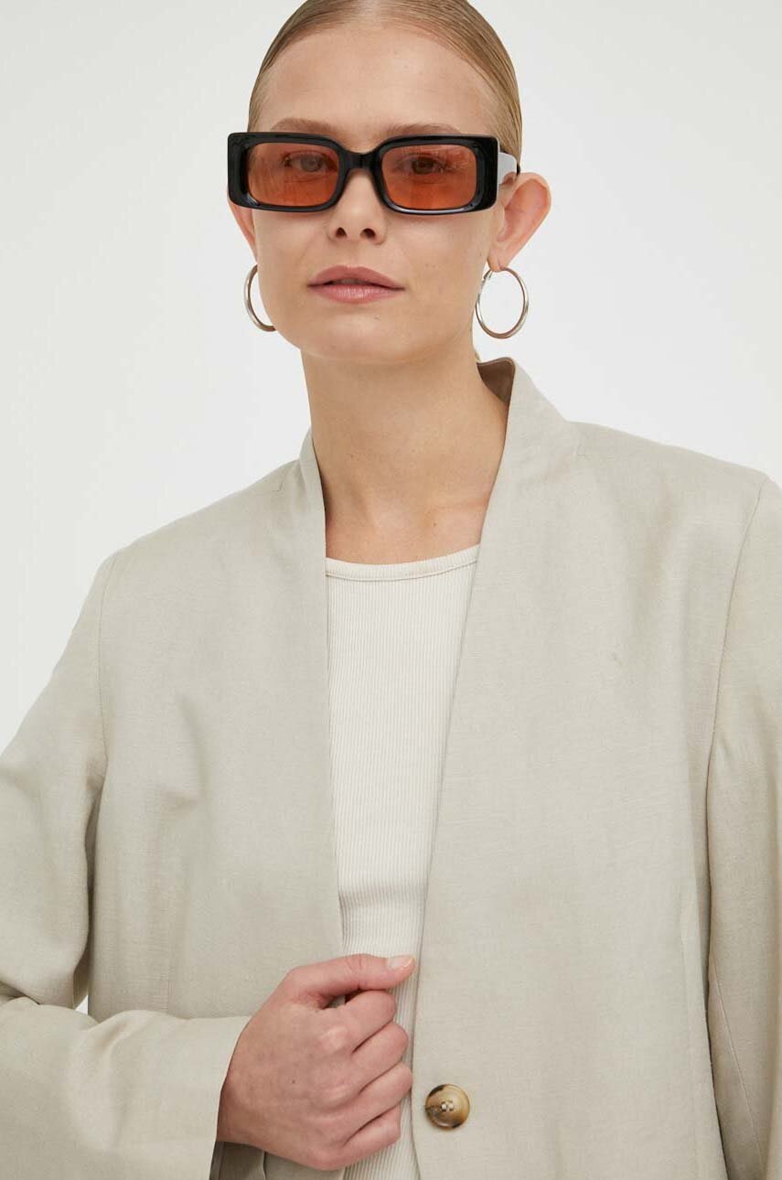 Λινό πανωφόρι Lovechild χρώμα: μπεζ φωτογραφία