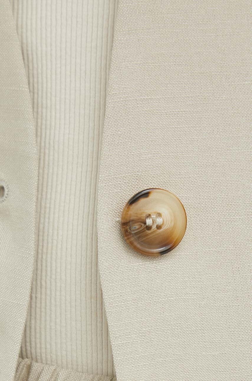 Λινό πανωφόρι Lovechild χρώμα: μπεζ φωτογραφία