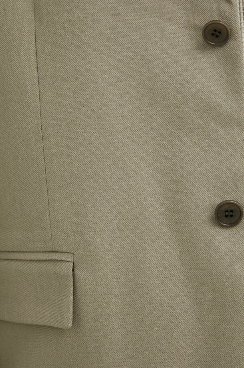 Βαμβακερό blazer Samsoe Samsoe Nork χρώμα: μπεζ φωτογραφία