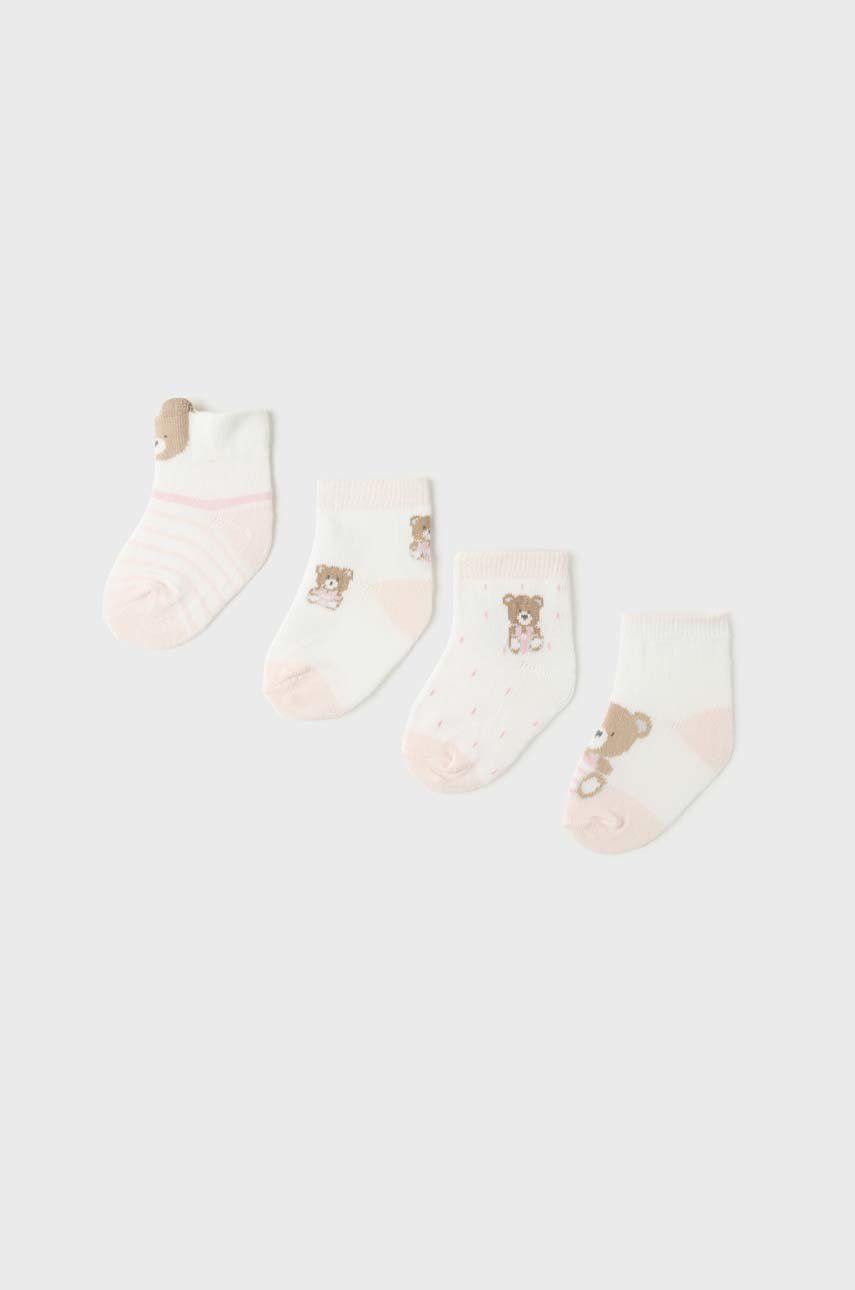 Kojenecké ponožky Mayoral Newborn 4-pack růžová barva - růžová -  63 % Bavlna