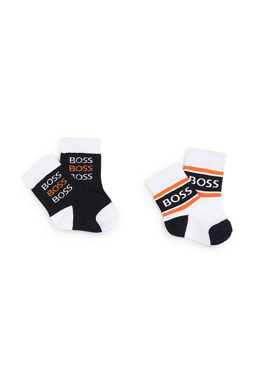 E-shop Dětské ponožky BOSS 2-pack bílá barva