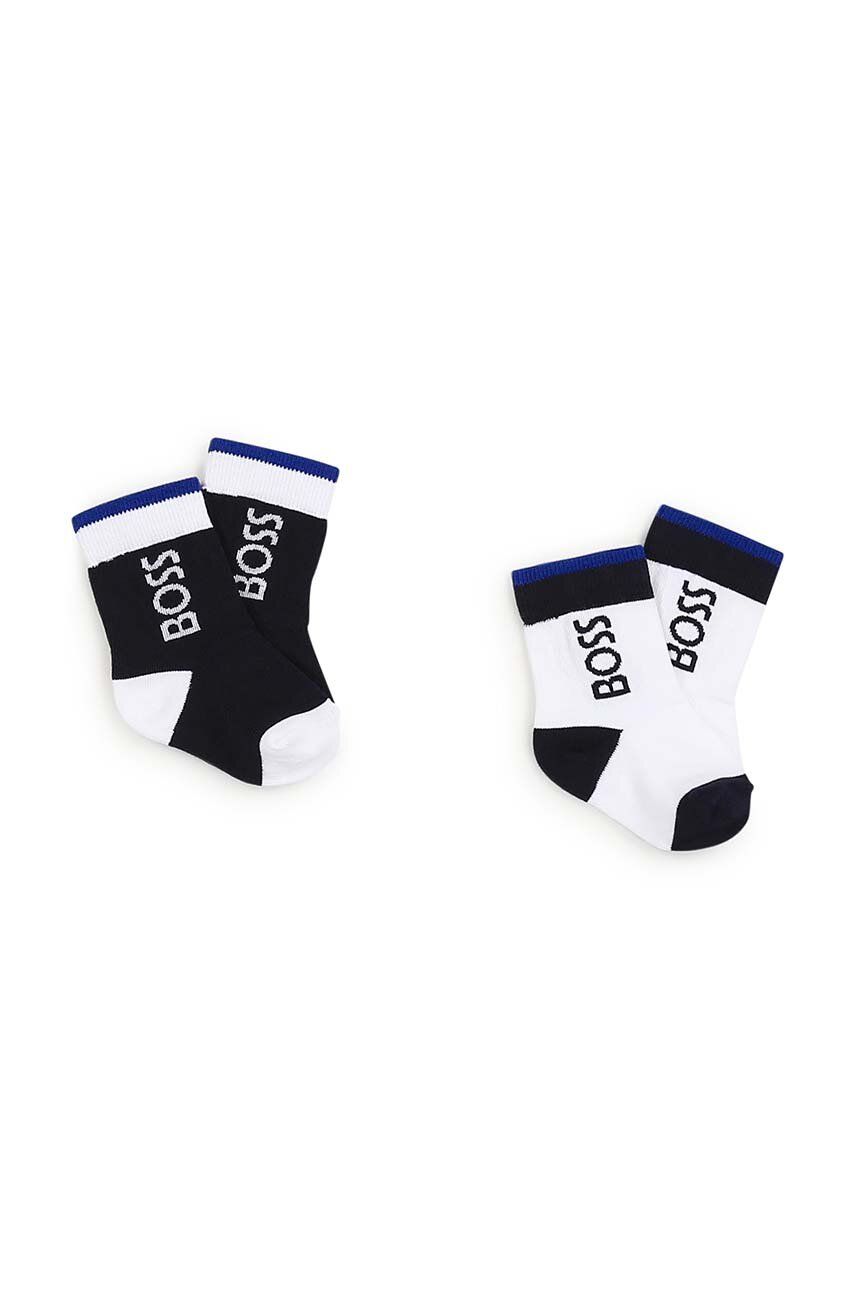 Dětské ponožky BOSS 2-pack tmavomodrá barva - námořnická modř -  58 % Bavlna
