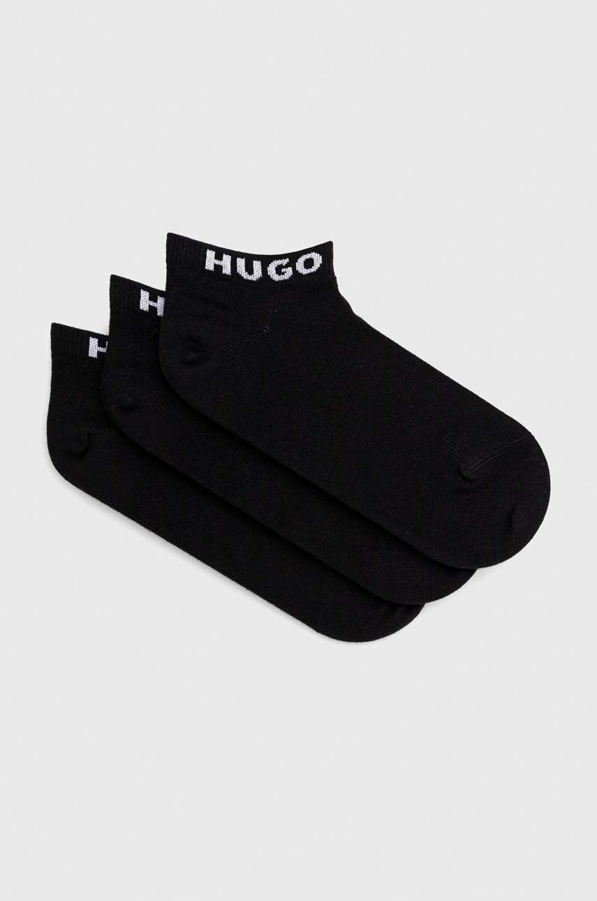 Ponožky HUGO 3-pack dámské, černá barva - černá -  68 % Bavlna