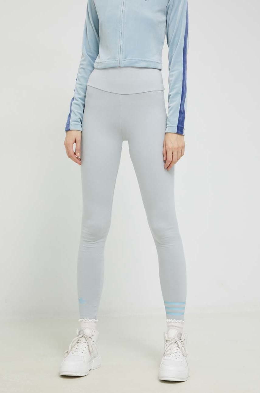 Adidas Originals colanti femei, culoarea gri, cu imprimeu