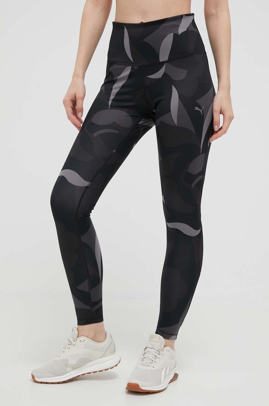 Puma jambiere de yoga Studio culoarea negru, modelator