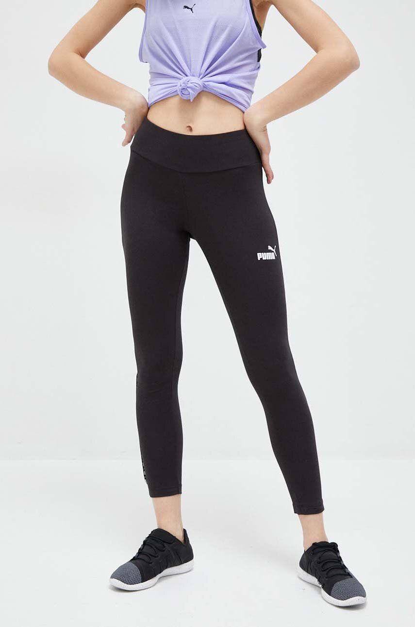 Puma colanti femei, culoarea negru, neted