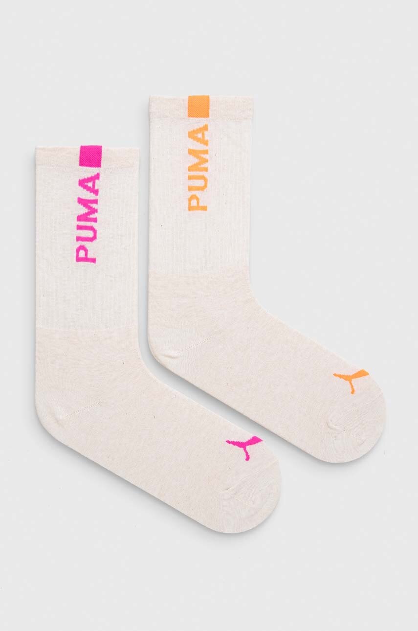 

Шкарпетки Puma 2-pack жіночі колір бежевий