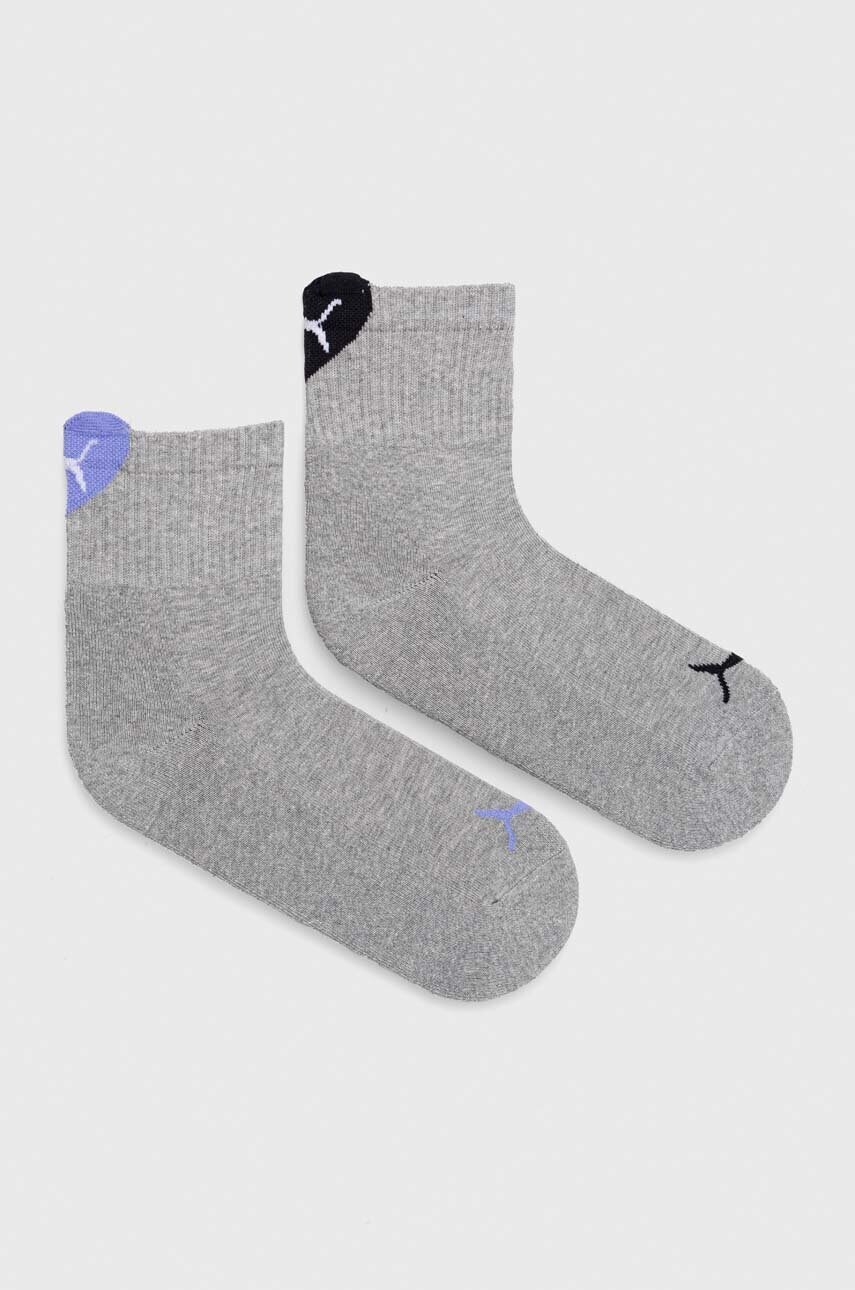 

Шкарпетки Puma 2-pack жіночі колір сірий