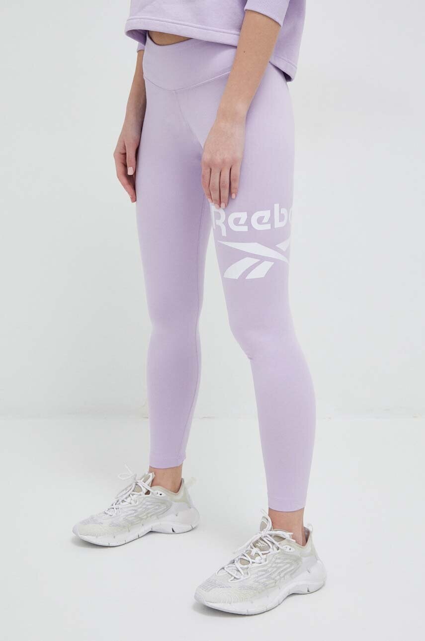 Reebok colanti femei, culoarea violet, cu imprimeu