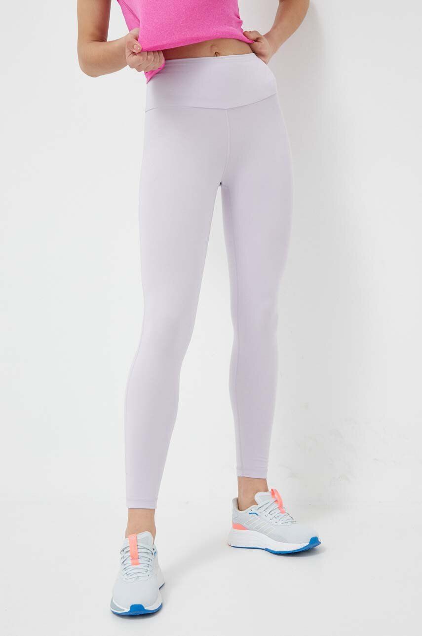adidas Performance jambiere de yoga Yoga Essentials culoarea violet, neted