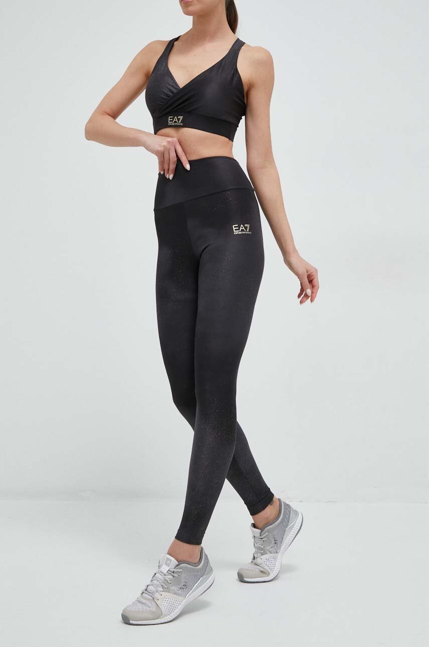 

Леггинсы EA7 Emporio Armani женские цвет серый с узором