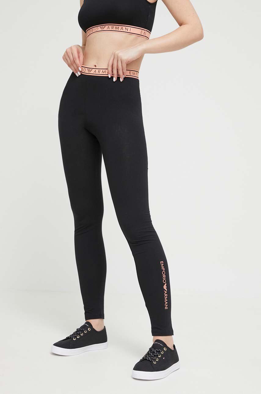 Emporio Armani Underwear colanti femei, culoarea negru, cu imprimeu answear.ro